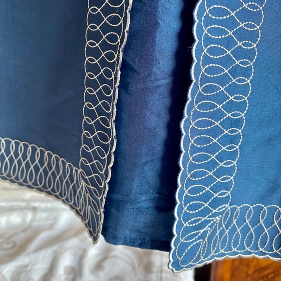 Tocca Deep Blue 100% Silk Embroidered Mini Dress - Picture 7 of 13